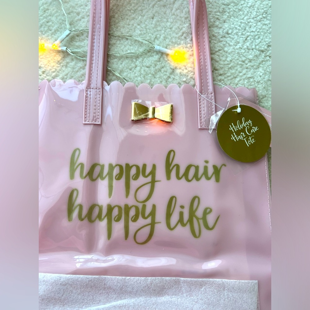 BNWT Pink Shopping Tote with Golden Bow - Picture 2 of 4